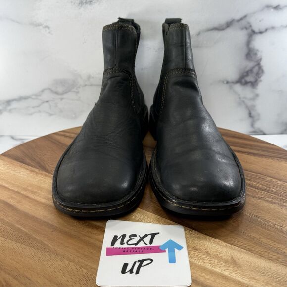 Men’s sz 11.5-Born Hemlock Boots Black Leather Chelsea Pull On Dress Casual Work - Picture 2 of 10
